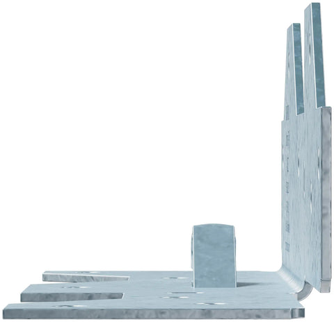 Heavy Duty Framing Angle Brace 1 7/16 X 2 1/2 Inches 18 Gauge Steel Zmax Galvanized Finish side view showing structural design.
