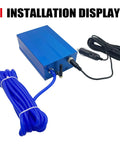 Peastorm Valvetronic exhaust cutout valve controller box kit with blue metal housing, power adaptor, and long blue hose