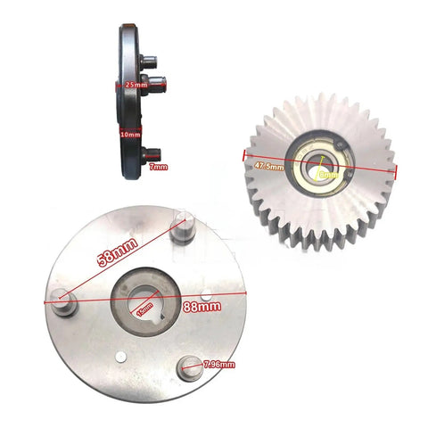 Steel Gear Clutch Kit for Electric Bikes 36T Planetary Gear 47.5x13.5mm With 88mm Clutch Set Left Side for Bafang 500W and 750W Motors