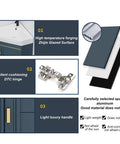 Modern Bathroom Vessel Sink Corner Mounted, 15" Bathroom Vanities Cabinet Sink Combo parts including glazed surface and DTC hinge.