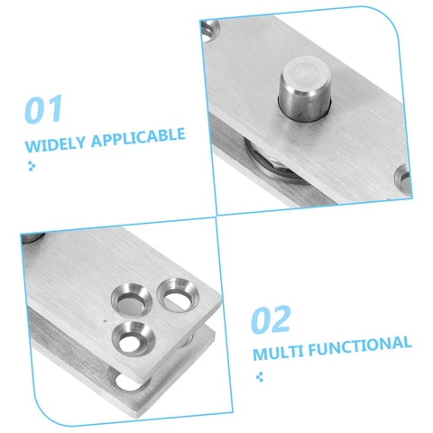 Close-up of Heavy Duty 360 Degree Rotating Concealed Door Pivot Hinge For Invisible Cabinets And Bookcases Stainless Steel Hidden Door Hardware Durable Rotation Shaft System Ideal For Premium Cabinets By MAGICLULU, showing pivot mechanism and multi-functional use