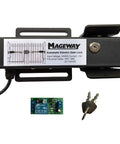 Heavy Duty 24V DC Automatic Electric Gate Lock For Swing Gates And Gate Openers, shown with prewired UL cable and keys