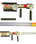 Line Thrower Kit For Arborists And Rescue Pros Pro Grade Air Powered Shoulder Shot Launcher with gauge and caution label