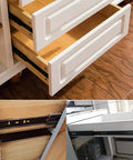 Beefy 12 Inch Drawer Slides Two Pack Full Extension Bottom Mount Three Fold Hidden Rails With Ball Bearing Track in use