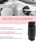 Rock Solid Type One To Type Two EV Charger Adapter Meets Sae J1772 Standards And Ip54 Weatherproof Rating For Any American Electric Ride with charger in use.