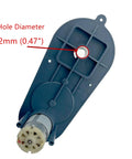 Two Pack 12 Volt RS390 Gearbox With DC Motor High Speed 20000RPM For Powered Wheel Ride On Toys Replacement Kit, 12V Drive Engine Match For Kids Electric Cars And Mini Toy Rides, detailed hole diameter 12mm