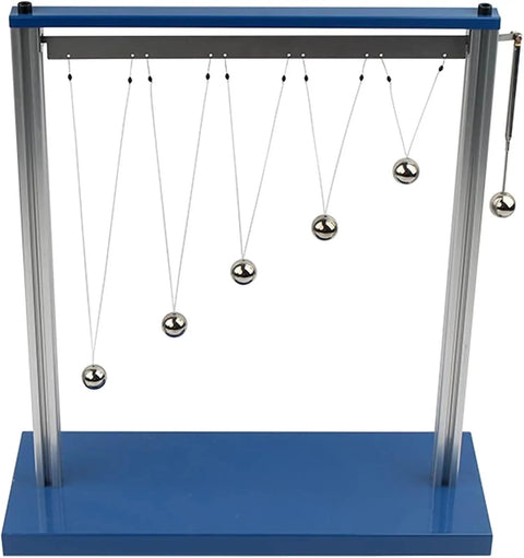 Pendulum Resonance Demonstrator Hands On Ball Swing Vibration Lab Kit with metal frame and five pendulum balls.