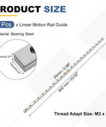 600mm MGN12 Linear Rail Guide Set, Two Pack Bearing Steel Motion Guide for 3D Printers with dimension details