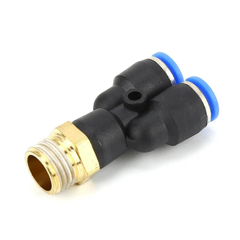 Get This Insane M5 To 1/2 Inch Y Shape Pneumatic Push In Fitting Connector Kit Featuring 20 Pieces Of Reliable Brass And Plastic Adapters For Smooth Air Distribution In Automation Systems And Tool Connections Without Any Leaks Today, brass Y fitting