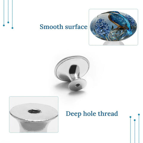 Kingfisher Hyacinth Bloom Cabinet Knobs Set Of 2 1.1 Inch Stainless Steel aluminum alloy with smooth surface and deep hole thread.