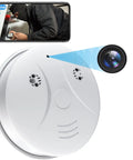 Slick Hidden Smoke Detector With Hella Crisp 1080P Wireless Video And Flawless Wifi Connectivity, showing compact design and lens focus.