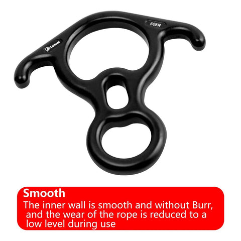 Beefy Rescue Figure Belay Device For Rock Climbing And Peak Rescue 50 kN Load Descent And Rappelling Gear Aluminum Magnesium Alloy