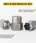 Heavy Duty 24 Piece Bolt Extractor Kit With One Half Inch And Three Eighth Inch Drive for removing bolts and nuts