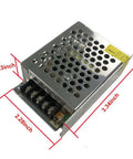 12V 2A DC Transformer Power Supply For 110V To 220V AC Input Converts To Stable 12V DC For Motors And Gadgets Easy Plug And Play Voltage Converter Safe Reliable Power Unit with dimensions labeled