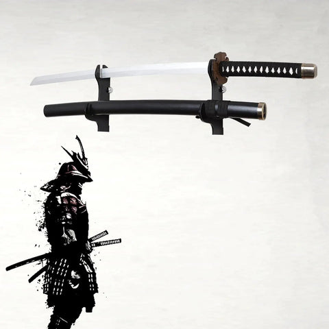 Katana Wall Mount Display For Samurai Swords In Clear Acrylic Home Decor Sword Holder And Wall Bracket Slick Black Plexiglass Stand