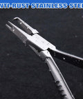 Top Tier Optical Repair Kit Featuring Hella Durable Stainless Steel Nose Pliers, showcasing anti-rust stainless steel with water droplets.