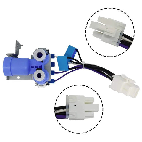 New OEM Water Solenoid Valve Replacement DA62 02360B for Ice Maker and Water Dispenser with connectors