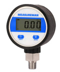 Front view of Digital Industrial Vacuum Gauge With Two And One Half Inch Dial One Quarter Inch NPT Lower Mount Stainless Steel Case