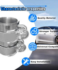 Stainless Steel 2 Inch Exhaust Clamp With Butt Joint Band Sleeve Connector for Mufflers and Tubes Universal Car Exhaust Clamp