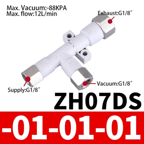 Heavy Duty Pneumatic Vacuum Generator For Industrial Gripping And Automation ZH Series Models With Pressure Ejector