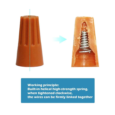 SP4 Yellow Wire Connectors Set 100 Pack 18 To 12 AWG Quick Connect Screw Terminals with spring insert twist nuts