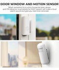 Lock Down Your Spot With This Straightforward Wireless Home Alarm System Featuring Twenty Expandable Door Sensors And Sharp PIR Motion Detectors That Send Slick GSM Alerts Through The Tuya App While Playing Nice With Alexa For Rugged Protection - Close-up of door window sensor and PIR motion detector.