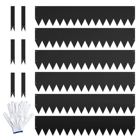Weathering Steel Landscape Edging Kit Cor Ten 40 Inch By 8 Inch 6 Pack With Paint Finish Hammer In Strips Includes 8 Clips And Gloves