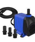 Ultra Quiet Submersible Pump 1056 GPH with Overheat Protection 85W 9.8ft Power Cord Durable Copper Rotor Low Noise shown with attachments