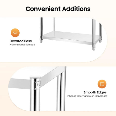 3 Tier Stainless Steel Storage Rack Built Rugged And Hella Solid Vertical Organizer For Kitchen Pantry Garage Waterproof Heavy Duty Multi Tier Utility Shelf 31.5 Inches, showing elevated base and smooth edges.