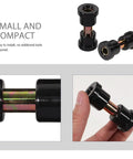 Close-up of Rear Golf Cart Leaf Spring Bushings Kit with Rubber and Iron Parts, compact size for easy install without tools.
