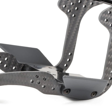 Close-up view of Beefed Up Carbon Fiber Chassis Kit For Rock Crawling Rigs With High Clearance And 3Mm Laser Cut Build details.