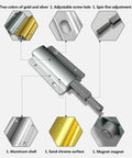 Gold Magnetic Push To Open Cabinet Latches Two Pack Heavy Duty Door Catch and Drawer Closers with spring plunger details