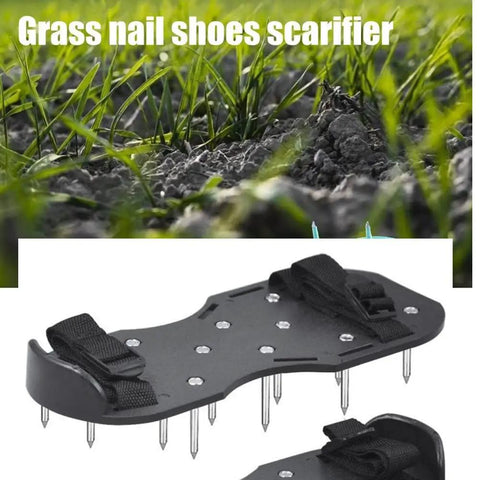 One Size Fits All Spike Lawn Shoes For Aeration Garden Yard Patio Work With Easy Strap Fit Durable Green Polypropylene Construction