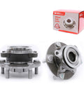 Front Wheel Bearing Hub Assembly Set Of 2 For Nissan Rogue 2008 Through 2013 And 2014 Rogue Select And Sentra 2007 Through 2012 2.5L 4 Cylinder 5 Lug Front Position Left And Right Durable OEM Grade ISO Certified shown in packaging and front view