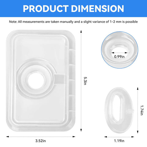 Replacement CPAP Gasket Kit for DreamStation 1 Flip Lid Seal and Humidifier Dry Box Inlet Seal, Silicone Gasket 1120613, Leak-Proof, Compatible With DreamStation Heated Humidifier by Philips Respironics, 3.52 x 5.3 in