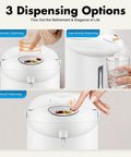 Heavy Duty Three Liter Hot Water Dispenser Serving Top Tier Auto And Manual Pouring Lines with three dispensing options.