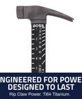 Lightweight Ti64 Titanium Hammer With Tough-Fiber Shock-Absorbing Fiberglass Handle, 10 Ounce Head For Heavy Duty Driving