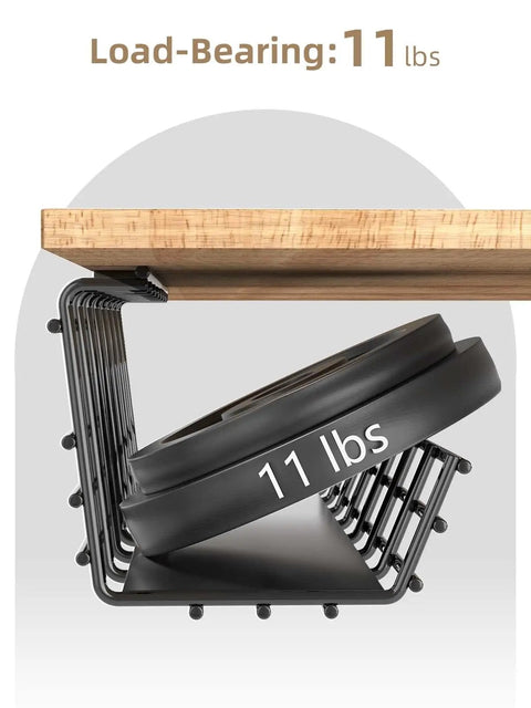 2 Pack Under Desk Cable Management Trays Large Sturdy Metal Cord Organizer holding 11 lbs weight under desk