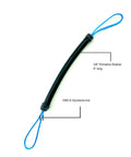 3/8 Inch Speargun Muzzle Bungee Shock Cord With 1000 Lb Dyneema, Two Loops, Blue Latex Rubber, Stretches Up To 2x, Heavy Duty 4 Pack