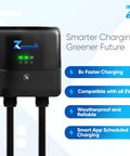 Level 2 EV Charger 40 Amp 240V 9.6kW Smart Wall Mount For Home 25 Foot Cable J1772 NEMA 14 50 Waterproof IP66