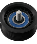 Premium Drive Belt Tensioner Idler Pulley Kit With Serpentine Belt For Hyundai Santa Fe And Kia Sonata 2007 To 2015 Reliable Fix That Stops Screaming Slipping And Keeps Your Engine Running Smooth Like A Dream No More Nerves! black pulley with blue bearing and threaded bolt