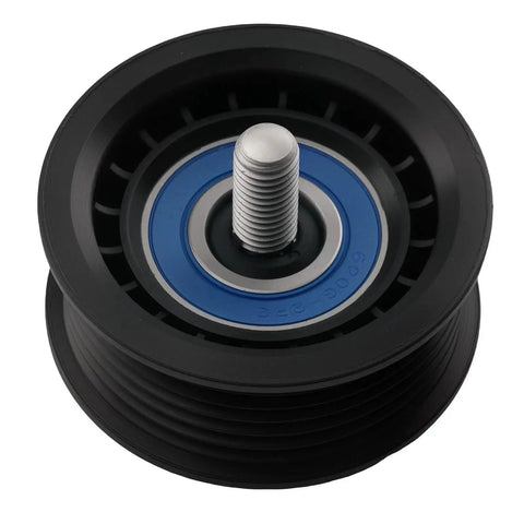 Premium Drive Belt Tensioner Idler Pulley Kit With Serpentine Belt For Hyundai Santa Fe And Kia Sonata 2007 To 2015 Reliable Fix That Stops Screaming Slipping And Keeps Your Engine Running Smooth Like A Dream No More Nerves! black pulley with blue bearing and threaded bolt