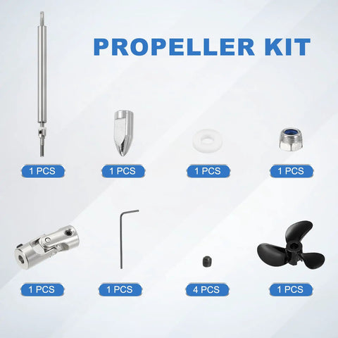 Drive Shaft With Three Blade Propeller Paddle Universal Joint Kit for 2mm Motor Shafts RC Boats Stainless Steel Components