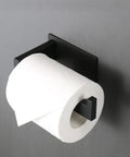 Self Adhesive Stainless Steel Toilet Paper Holder Matte Black Finish No Drill Easy To Install Rustproof Paper Roll Rack For