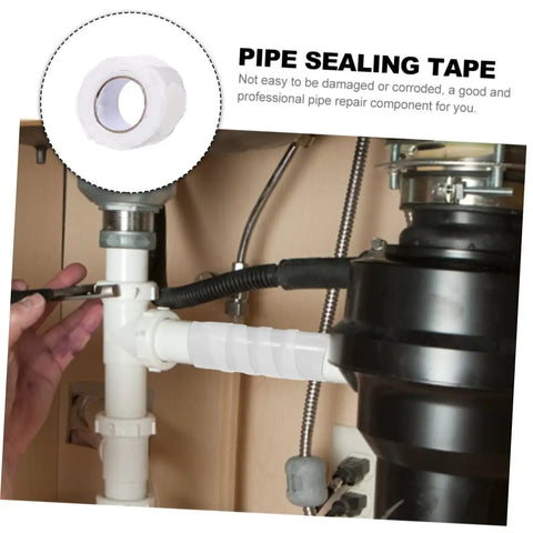 Peel And Stick Leak Repair Tape For Plumbers Rubberized Seam Tape For Outdoor Ducts And Water Leaks Three Meter Length Flexible Waterproof Quick Patch Seal For DIY Fixes No Downtime Needed Heavy Duty Seal applied on pipe
