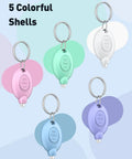 5 Pack LED Keychain Flashlights in five color shells for outdoor work, camping, and hiking, ultra compact key ring lights.