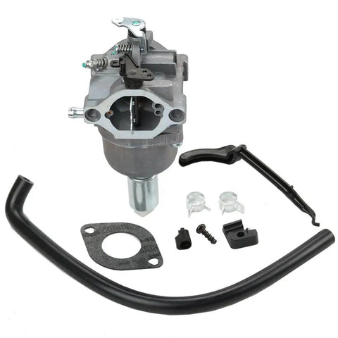 Carburetor Kit For John Deere Lawn Tractors LA105 LA115 108 102 X120 X145 L107 L108 LA125 D110 D105 Bolt On And Go With Factory Calibrated Fit By Replacement MIA11474 MIA12509 MIA11520 showing components including hoses and gaskets