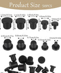 50 Piece Silicone Rubber Hole Plug Kit With 5 Sizes 4mm 5.5mm 7.5mm 8.3mm 9.5mm T Shaped Plugs High Temp Waterproof Sealing