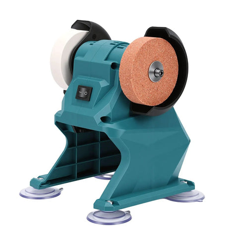 Beefy Bench Grinder With 5500 RPM Permanent Magnet Copper Motor And Durable Guard in metalworking setup