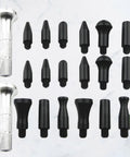 Premium Two Piece Auto Body Dent Repair Kit With Slick Dent Remover Pen And Drop In Heads for easy door ding pulling in silver.